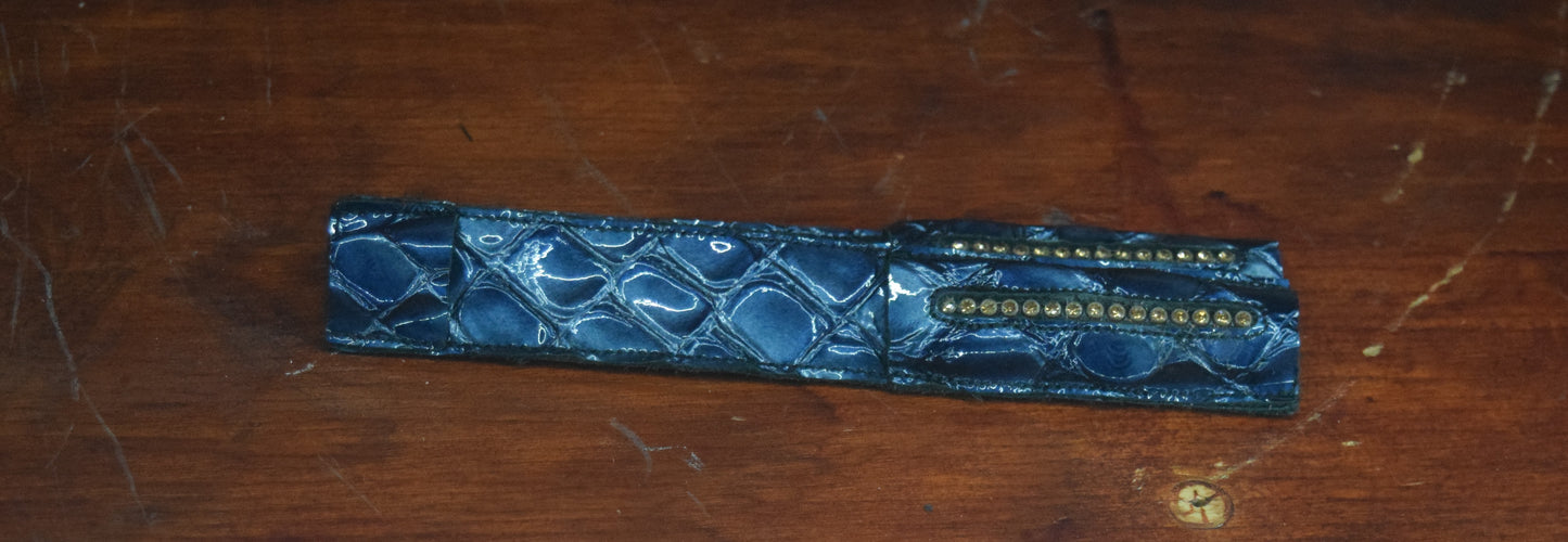 Celeris Sporerbeskyttere Royal Blue Faux Croc Gloss