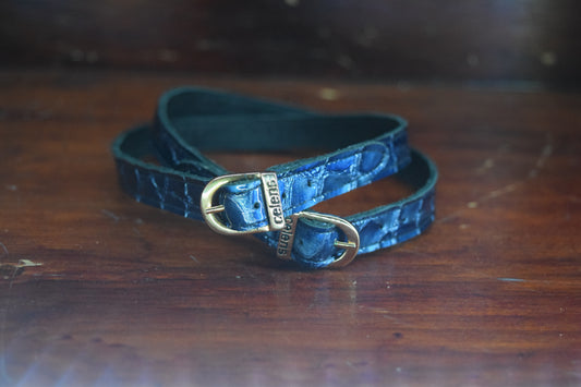 Celeris Sporeremme Royal blue faux croc gloss